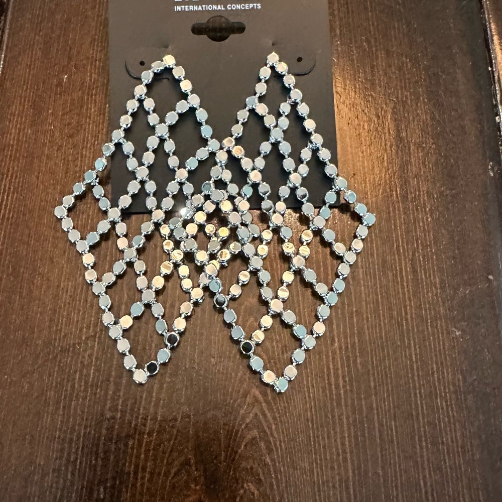 INC International Concepts Silver Geometric Earrings